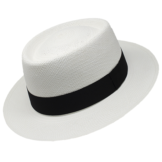 Panama Hat - Gambler (Grade 3-4) - White Panama Hat - Gambler (Grade 3-4) - White